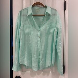 Lilly Pulitzer Sea View Linen button down